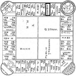 Lizzy Magie's original board design for the Landlord's Game, which she patented in 1903